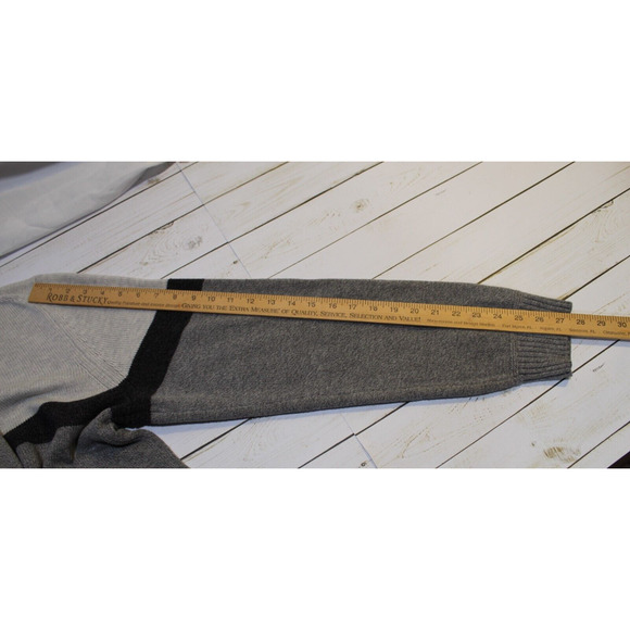 American Eagle Men's XXL Gray Color Block 1/4 Button Mock Neck Sweater Pullover - Picture 12 of 13